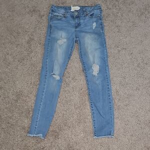 Altar'd State Blue Skinny Jeans with Distressed Details